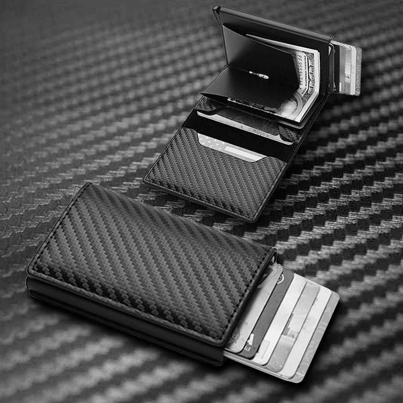 Rfid Carbon Fiber Men'S Wallet Card Bag Men'S Wallet Short Foreign Trade Multi Functional Wallet Wallet Wallet Men'S Wallet